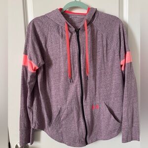 Under Armour Purple and Pink Zip-Up Hoodie Size Meduim